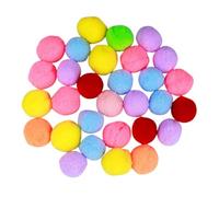 HOODANCOS 30 Pcs Colorful Plush Elastic Cat Balls Kitten Pom Poms for Indoor Play Chew-resistant Pet Balls to Stimulate Exercise and Capture Attention