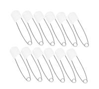 HOODANCOS 30 Pcs Large White Safety Pins for Diapering Baby Clothes Locking Feature Convenient Baby Safety Pins for Nursery and Travel Use