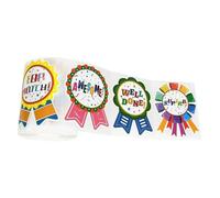 HOODANCOS 300pcs Medal Shaped Reward Stickers for Students Self-adhesive Classroom Decals for Teacher Appreciation Scrapbooking Craft Projects for Kindergarten Party Decorations