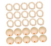 HOODANCOS 300pcs Unfinished Round Wood Beads for Crafts Natural Wood Grain DIY Jewelry Making Macrame Bracelets and Christmas Decorations