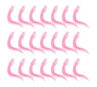HOODANCOS 30pcs Pink Worm-shaped Soft Fishing Lures Bait Kit for Bass and Pike, Lightweight Floating Soft Bait with Ribbed Tubular Design, Freshwater Worm Decor for Black Pit Fishing
