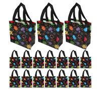HOODANCOS 30pcs Reusable Non Woven Tote Bags with Sturdy Handles Foldable Large Capacity Shopping Bags for Foods and Fruits Eco-friendly for Party and Grocery Use