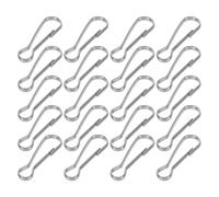 HOODANCOS 30pcs Stainless Steel Spring Snap Hooks for Badges and Name Tags, Small Sturdy Lanyard Clips Versatile Design for DIY Craft and Home Decoration, Silver Metal Keychain Connectors