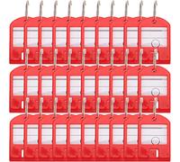 HOODANCOS 35pcs Luggage Tag Key Classification Tags with Abs Plastic Cover White Label Keyring Blank Space to Mark Preventing Letters from Fading for Outdoor Use and Travel
