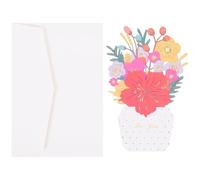 HOODANCOS 3d Pop-up Flower Greeting Card for Mother’s Day and Teacher’s Day 3d Bouquet Blessing Card with Vase Design for Special Occasions