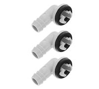 HOODANCOS 3pcs Air Conditioner Drain Hose Connector Set, White Plastic Elbow Fitting 15mm Diameter, Prevent Leaking Water and Resistant to Most Weather Conditions, Suitable for Ac Unit
