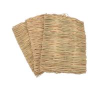 HOODANCOS 3pcs Bunny Grass Straw Mat Large Woven Chewable Foot Protection for Rabbits Chinchillas Hamsters Birds Cage Bottom Liner and Nest Pad