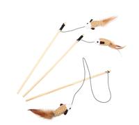 HOODANCOS 3pcs Cat Plush Fish with Rope Teaser for Pets Colorful Lightweight Interactive Teasing for Indoor Cats Safe Plush and Wooden String Design to Engage and