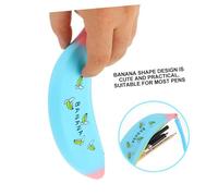 HOODANCOS 3Pcs Creative Banana-Shaped Pencil Case for Students Premium Silicone Pen Storage Bag in Pink Yellow Blue Adorable Cute Pencil Pouch for Women School Supplies Organizer