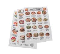 HOODANCOS 3pcs Diabetic Food Chart Poster Set for Kitchen Comprehensive Daily Meal Plan Guide with Low Diet Food List Prediabetes Diet Planner and Visual Grocery List for Healthy