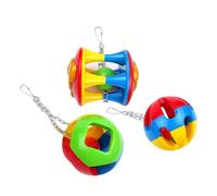 HOODANCOS 3pcs Educational Parrot Hollow Ball Feet Grasp Training for Small Birds Cockatiels and Parakeets Interactive Sensory Texture Play Balls Random Color