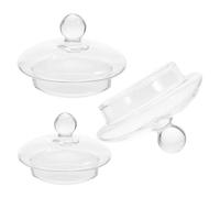 HOODANCOS 3Pcs Glass Teapot Lid Replacement Set Heat-Resistant Spare Covers for Loose Leaf Herbal Tea Kettles Includes 8.2Cm, 7.5Cm, and 400Ml Glass Tea Pot Lids for Home and Kitchen Use