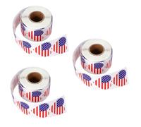 HOODANCOS 3pcs Heart Shape Sealing Stickers in USA National Flag Pattern Self Adhesive Decorative Labels for Envelope Closure for Holiday Greetings and Party Invitations