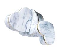 HOODANCOS 3Pcs Heart Shaped Box Set with Marble Pattern and Gold Edge Small White Boxes with Lids for Valentine'S Day Floral Packaging
