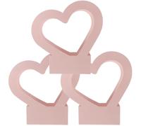 HOODANCOS 3pcs Heart-shaped Floral Paper Boxes with Handle, Waterproof Pink Flower Basket Boxes 30x29.5x7cm for Valentine's Day Bouquet Wrapping and Floral Arrangement