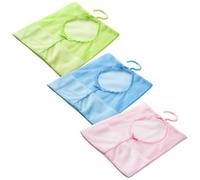 HOODANCOS 3pcs Household Mesh Laundry Peg Clips Storage Bags with Hanging Hooks, Wall-mounted Multi-purpose Closet and Kitchen Organizers for Home and Camper Storage