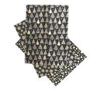 HOODANCOS 3pcs Metallic Black Christmas Wrapping Paper Vintage Gold Foil Snowflake Tree Premium Glitter Holiday Wrap for Festive Presentation