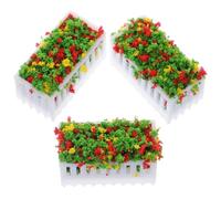 HOODANCOS 3pcs Miniature Dollhouse Flower Beds Realistic Succulent Plants Decoration for Handmade Models Fairy Gardens Dollhouse Living Rooms White Landscape Plant Ornaments