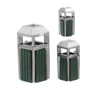 HOODANCOS 3pcs Miniature Waste Bins with Lid for Dollhouse and Sand Table Models Realistic Textured Mini Trash Cans in Scale Stable Base Design for Model Scenes and Architectural Decorations