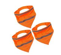 HOODANCOS 3pcs Reflective Dog Bandanas for Night Safety Orange High Visibility Triangle Pet Scarves with Easy Fastening Tape Dark Nylon Bandana for Small and Large Dogs Outdoor Walking