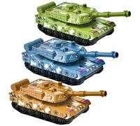 HOODANCOS 3Pcs Simulation Tank Pull Back Miniature Tank Ornament Yellow Green and Blue for Hand Eye Coordination and Color Recognition