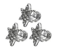HOODANCOS 3pcs Watch Band Nail Set with Five-pointed Star Alloy Charm, Silver Decorative Accessory for Watch Strap