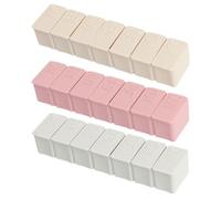 HOODANCOS 3Pcs Weekly Medicine Storage Boxes Portable Piano Keyboard Design Single Row Pill Organizer for Travel Vitamins and Items Storage in White Pink and Apricot