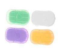 HOODANCOS 4 Boxes Travel Soap Sheets of Convenient Hand Wash Soap Slices with Lavender Milk and Lemon Scents Portable for Travel Camping Outdoor Activities Color