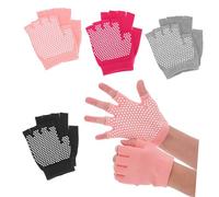 HOODANCOS 4 Pairs Women S Anti-slip Yoga Gloves Fingerless Pilates Fitness Gloves Breathable Palm Protective for Ballet Dance and Workout Exercise