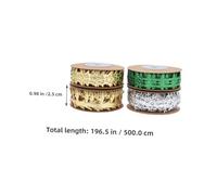 HOODANCOS 4 Rolls Christmas Decoration Ribbon Holiday Ribbons Reindeer Ornament Christmas Crafts Snowflake Organza Present Cotton Wrapping Polyester