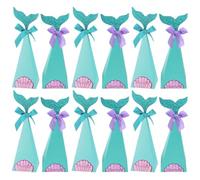 HOODANCOS 40pcs Blue Mermaid Shape Candy Boxes with Fine Craft Making and Paper Material, Pointed Cone Design for Wedding and Party Sweet Bags