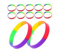 HOODANCOS 42pcs Rainbow Silicone Wristbands Comfortable Elastic Bands for Events Parties Festivals and Pride Month Celebrations Vibrant Lgbt Rubber Bracelets for All Ages