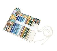 HOODANCOS 48holes Large Bag Canvas Pencil Case Rolling Wrap for Artists Sketching Supplies