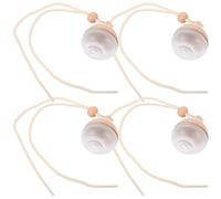 HOODANCOS 4pcs 8ml Car Essential Oil Diffuser Pendant Set with Beech Wood Cap, Hanging Aromatherapy Perfume Bottle for Rear View Mirror, Frosted Glass Car Air Freshener Accessories