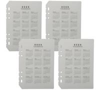 HOODANCOS 4pcs A5 Detachable Binder Dividers 2025 Calendar Loose Leaf Notebook Separators Frosted Pp Plastic Daily Notebook Organizer Inserts for School Office