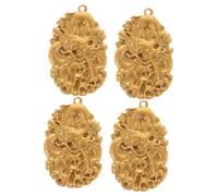 HOODANCOS 4pcs Antique Chinese Dragon Charms for Jewelry Making Elegant Hanging Pendants Unique Keychain Attachments for Chinese Year Decor