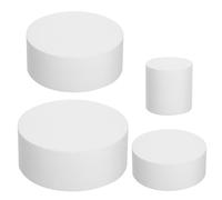 HOODANCOS 4pcs Artificial Cake Rounds Fake Cake Model White Foam for Frosting and Layering for Wedding Decorations and Display
