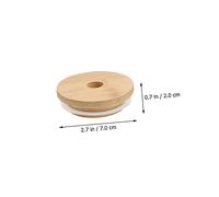 HOODANCOS 4pcs Bamboo Jar Lids with Straw Flexible Seal Lightweight Covers for Wide Mouth Glass Bottles Kitchen Storage for Sauces Juices Spices and Dry Goods