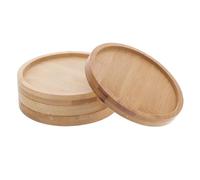 HOODANCOS 4pcs Bamboo Mats Coasters, 9.5cm Round Unfinished DIY Cup Pads with Cushion Function, Suitable for Holding Drinks and Crafts at Home