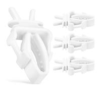 HOODANCOS 4pcs Bird Cage Food Clips Sturdy Abs Plastic White Snack Fixing Holder Accessories for No Mess Bird Feeding