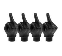 HOODANCOS 4pcs Black Finger Shape Leak-proof Plastic Suv Stem Caps for Cars and Motorcycles, Easy Installation Dustproof Valve Stem Covers with Creative Funny Design