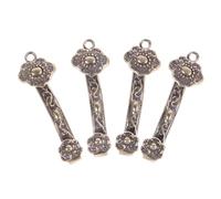 HOODANCOS 4pcs Chinese Ruyi Keychain Pendants Vintage Brass Jewelry Accessories for DIY Crafts Unique Retro Design for Key Rings and Necklaces Friends and Loved Ones