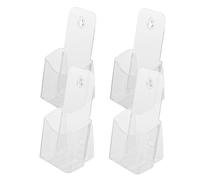 HOODANCOS 4pcs Clear Acrylic Brochure Holder Stand Single Display Rack for Desk Office Exhibition Professional Portable Literature Organizer