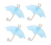 HOODANCOS 4pcs Creative Mini Umbrella Earrings Accessories Acrylic DIY Handmade Ear Pendants for Female Jewelry Making Adorable Blue Ear Decor Charms for Women