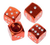 HOODANCOS 4pcs Dice Style Valve Stem Caps for Car and Bike Aluminum Alloy Tire Valve Covers Easy Installation Vibrant Design Fit for All Vehicles