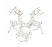 HOODANCOS 4pcs Embroidered Deer Cloth Patches for Christmas Decoration Chic Rayon Applique for Clothing Repair and Festive Embellishments