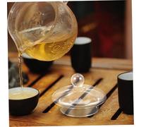 HOODANCOS 4Pcs Glass Teapot Lids Replacement Covers for Household Tea Kettle Smooth Edge Leak-resistant Teapot Supply for Home Party Camping Use