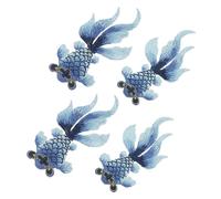 HOODANCOS 4pcs Goldfish Design Embroidered Applique Patches Small and Large Symmetrical DIY Clothing Decoration Suitable for Clothes Bags Hats Jackets Easy to Sew and Lightweight