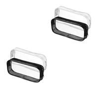 HOODANCOS 4pcs Large Capacity Transparent Pen Bag Simple Style Pencil Pouch for School Stationery for Organizing Pens Pencils and Cosmetics Students and Artists Black White