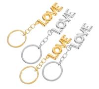 HOODANCOS 4pcs Love Letter Keychain Charms Durable Initial Keychain for Handbags Purses Backpacks Stylish Bag Pendant Decoration for Thoughtful